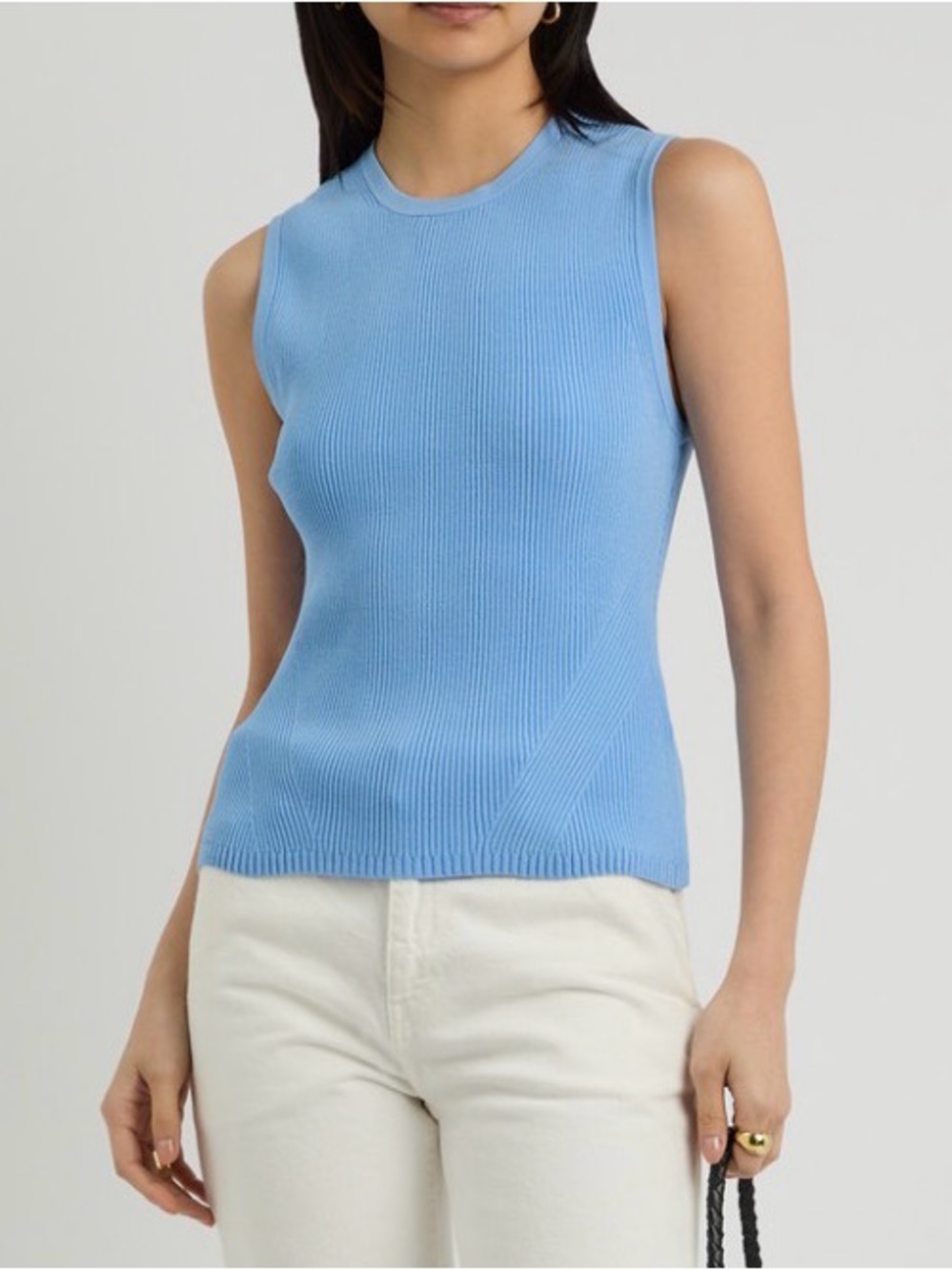 Veronica Beard Sid Crew-Neck Knit Tank Top